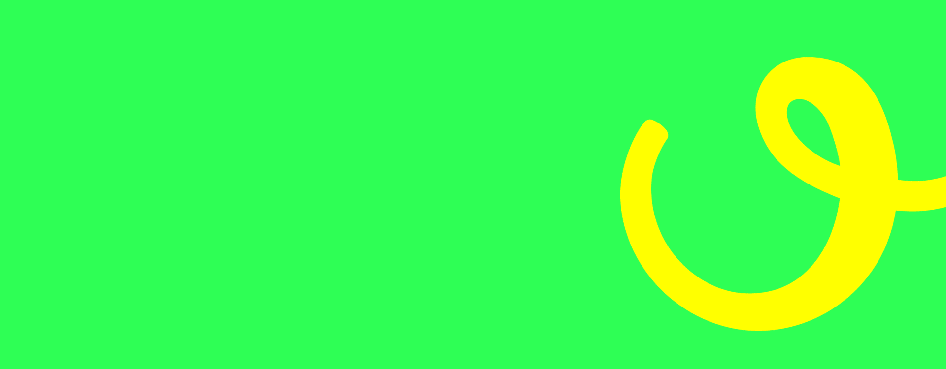 mjam smile motion study in neon green and yellow