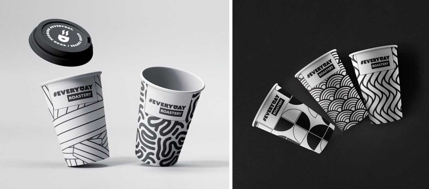 Everyday Roastery cup and packaging product studies