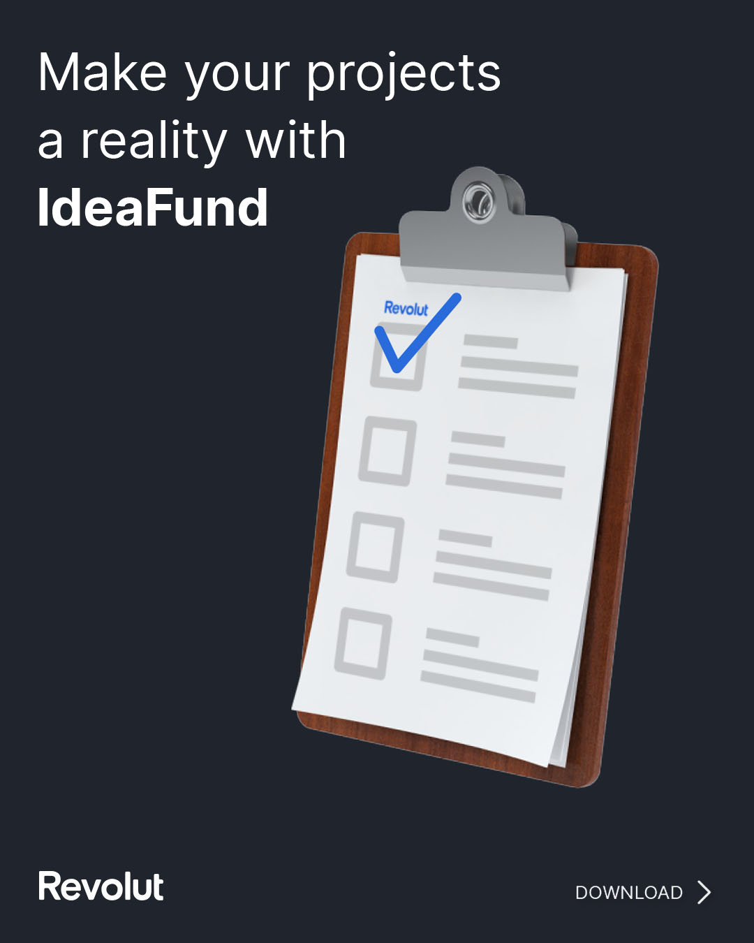 Ideafund campaign frame featuring a funding checklist