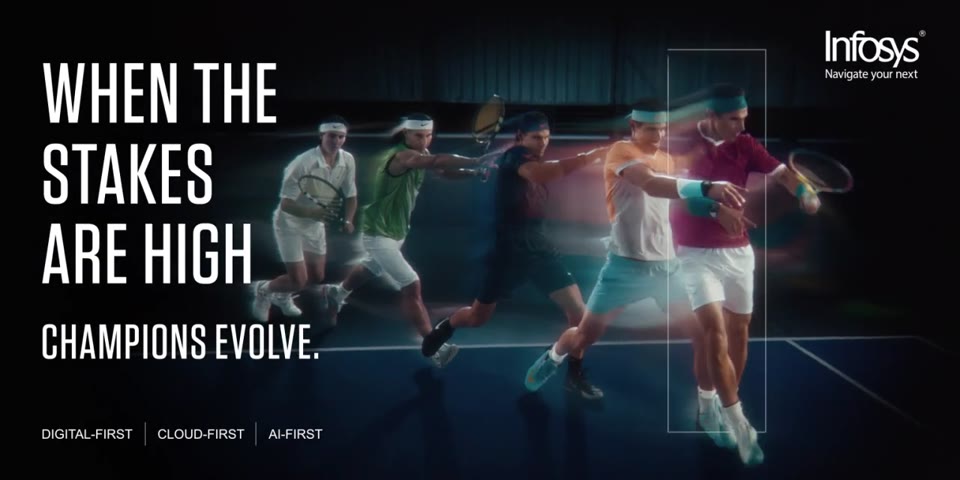 Infosys Champions Evolve campaign frame with Rafael Nadal