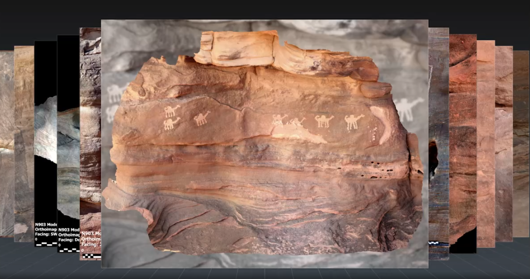Archaeology image sequence presented through layered motion graphics